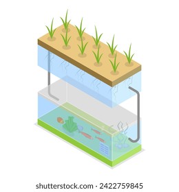 3D Isometric Flat Vector Illustration of Growing Systems, Greenhouse Agriculture Methods. Item 1