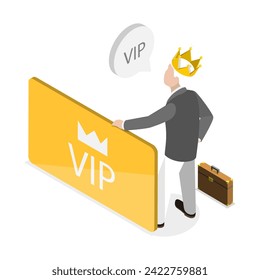 3D Isometrische flache Vektorgrafik von Vip-Account, sehr wichtige Person. Punkt 3
