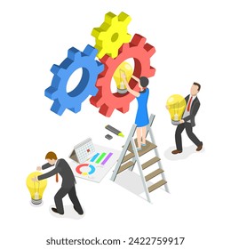 3D Isometric Flat Vector Illustration of Teamwork And Collaboration, Dedicated Team. Item 2