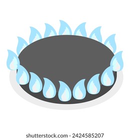3D Isometric Flat Vector Illustration of Fossil Fuel, Power Production Types. Item 1