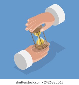 3D Isometric Flat Vector Illustration of Time Management, Countdown and Deadline