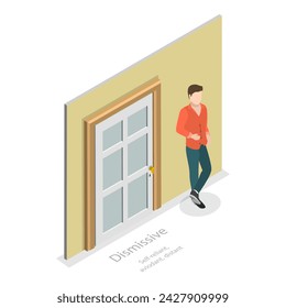 3D Isometric Flat Vector Illustration of Psychological Types, Attachment Styles. Item 2