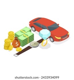 3D Isometric Flat Vector Illustration of Rap Music Lifestyle, Street Fashion. Item 2