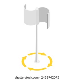 3D Isometric Flat Vector Illustration of Vertical Axis Wind Turbines, Technologies for Alternative Power Production. Item 1