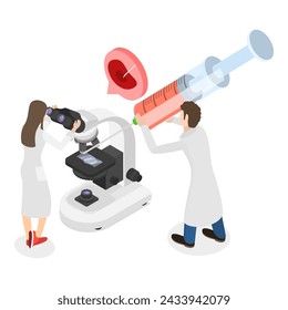 3D Isometric Flat Vector Illustration of In Vitro Fertilization, Artificial Pregnancy. Item 5