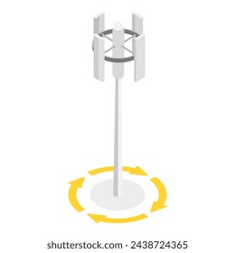 3D Isometric Flat Vector Illustration of Vertical Axis Wind Turbines, Technologies for Alternative Power Production. Item 3