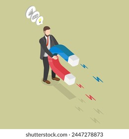 3D Isometric Flat Vector Illustration of Attract Business Opportunities, Lead Generation