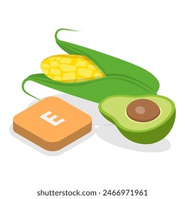 3D Isometric Flat Vector Illustration of Vitamins And Minerals, Healthy Food Supplements. Item 8