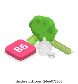 3D Isometric Flat Vector Illustration of Vitamins And Minerals, Healthy Food Supplements. Item 12