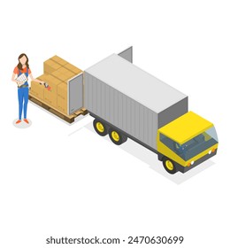 3D Isometric Flat Vector Illustration of Apparel Manufacturing, Clothes Factory. Item 2