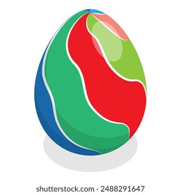 3D Isometric Flat Vector Illustration of Easter Eggs, Spring Holiday. Item 2