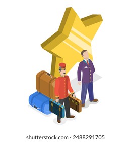 3D Isometric Flat Vector Illustration of Hospitality Service, Hotel Promotion. Item 3