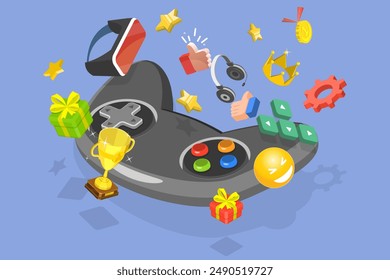 3D Isometric Flat Vector Illustration of Cyber Sport, Exploring the World of eSports