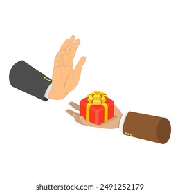 3D Isometric Flat Vector Illustration of Corruption And Venality, Illegal Profit. Item 3