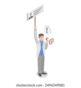 3D Isometric Flat Vector Illustration of Political Election Process , Debates and Democratic Voting. Item 3
