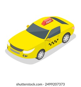 3D Isometrische flache Vektorgrafik der Taxi-Sammlung, verschiedene Fahrzeugtypen. Punkt 5