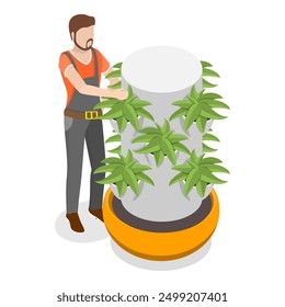 3D Isometric Flat Vector Illustration of Hydroponics, Aeroponics And Aquaponics In Greenhouse, Agriculture Methods for Crop Cultivation. Item 2