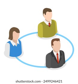 3D Isometric Flat Vector Illustration of Organization Chart , Structure of Company. Item 2