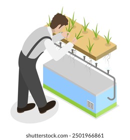 3D Isometric Flat Vector Illustration of Hydroponics, Aeroponics And Aquaponics In Greenhouse, Agriculture Methods for Crop Cultivation. Item 3