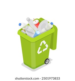 3D Isometric Flat Vector Illustration of Waste Management, Sorting Garbage. Item 3