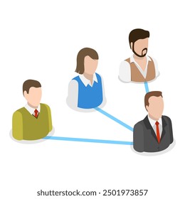 3D Isometric Flat Vector Illustration of Organization Chart , Structure of Company. Item 3