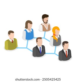 3D Isometric Flat Vector Illustration of Organization Chart , Structure of Company. Item 4