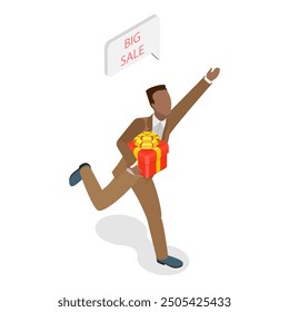 3D Isometric Flat Vector Illustration of Intrusive Sellers, Aggressive Marketing Campaign. Item 5