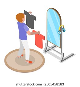 3D Isometric Flat Vector Illustration of Schoolchild Daily Routine, A Kid Life with Everyday Activities. Item 6
