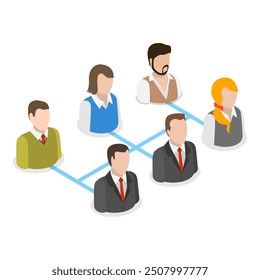 3D Isometric Flat Vector Illustration of Organization Chart , Structure of Company. Item 5