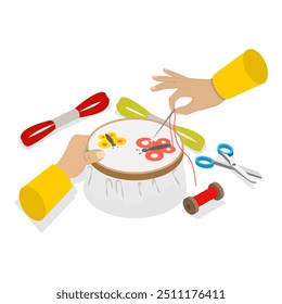 3D Isometric Flat Vector Illustration of Creative Workshop, Art Crafts Class. Item 4