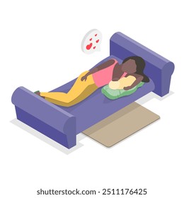 Ilustración vectorial plana isométrica 3D de posiciones de lactancia, madre que alimenta al bebé con el pecho. Punto 2