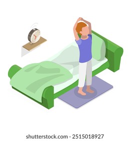 3D Isometric Flat Vector Illustration of Schoolchild Daily Routine, A Kid Life with Everyday Activities. Item 9