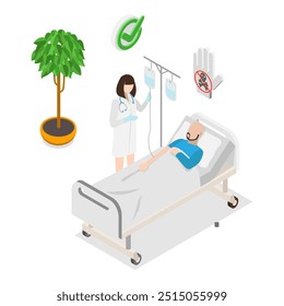 Ilustração de vetor plano isométrica 3D da dependência de drogas ou álcool, condição de risco à vida. Rubrica 1