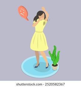 3D Isometric Flat Vector Illustration of Unpleasant Smell In Armpits, Dealing with Arm Pit Odor