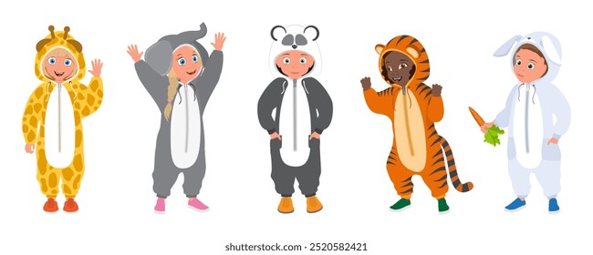 3D Isometric Flat Vector Illustration of cute Pajamas For Kids, Childrens Animal-themed Outfit for Dress-Up and Costume Play