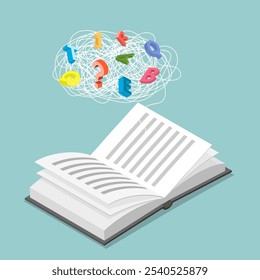 3D Isometric Flat Vector Illustration of Dyslexia, Challenges In School, Learning Difficulties