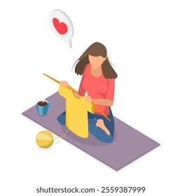 3D Isometric Flat Vector Illustration of Stay at Home Games, Learning and Leisure. Item 2
