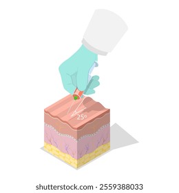 3D Isometric Flat Vector Illustration of Types Of Injections, Basic Medical Study. Item 3