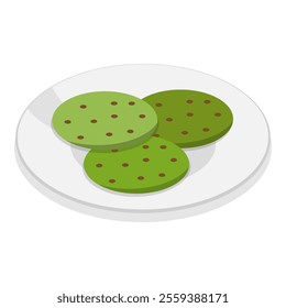 3D Isometric Flat Vector Illustration of Organic Japanese Food, Different Tasty Matcha Meals. Item 4