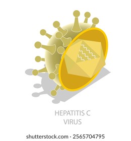 3D Isometric Flat Vector Illustration of Hepatitis Viruses, Liver Disease. Item 3