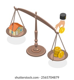 3D Isometric Flat Vector Illustration of Cost Of Living, Rising Foods Cost and Grocery Price. Item 2