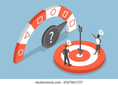 3D Isometric Flat Vector Illustration of Choosing Of Alternatives, Decision-Making Process, Evaluating Options And Alternatives For Business Team Selection