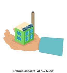 3D Isometric Flat Vector Illustration of Decarbonisation And Sustainability, Co2 Emission Impact Reduction. Item 3