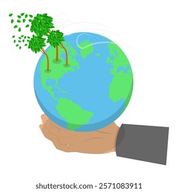 3D Isometric Flat Vector Illustration of Climate Change, Global Warming. Item 6