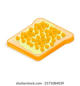 3D Isometric Flat Vector Illustration of Tasty Breakfast, Healthy Toasts Set. Item 3