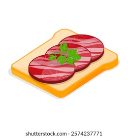 3D Isometric Flat Vector Illustration of Tasty Breakfast, Healthy Toasts Set. Item 4