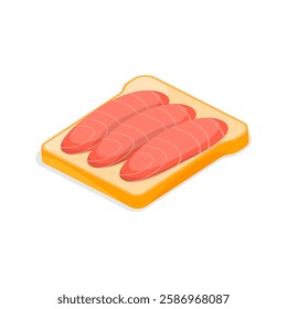 3D Isometric Flat Vector Illustration of Tasty Breakfast, Healthy Toasts Set. Item 7