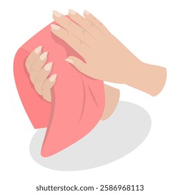 3D Isometric Flat Vector Illustration of Spa Manicure, Beauty Parlor Services, Cosmetology. Item 4