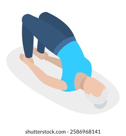 3D Isometric Flat Vector Illustration of Chakra Systems , Collection of Yoga Poses for Women. Item 7