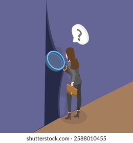 3D Isometric Flat Vector Illustration of Finding Solution, Inner Feeling Trust to Make Decision